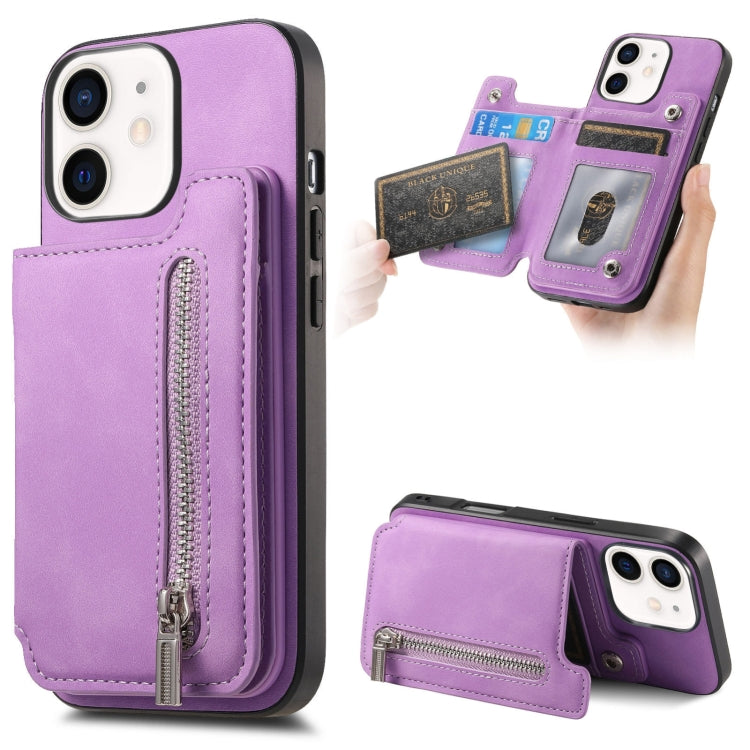 Retro MagSafe Zipper Wallet Card Bag Back Phone Case, For iPhone XS Max, For iPhone 7 / 8 / SE 2022, For iPhone 12 / 12 Pro, For iPhone X / XS