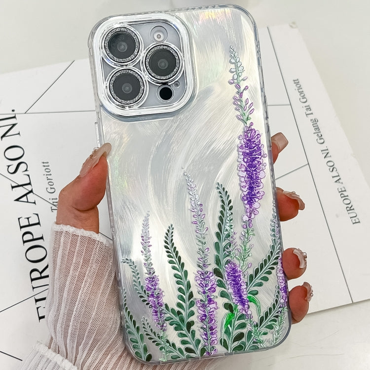 Electroplating Flowers Plants Texture TPU Phone Case, For iPhone 16 Pro Max