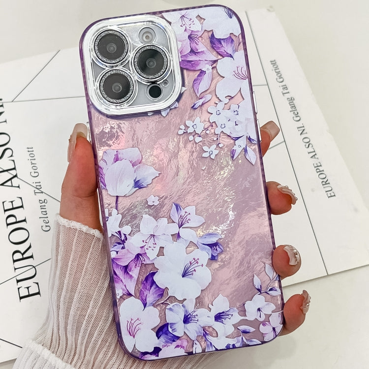 Electroplating Flowers Plants Texture TPU Phone Case, For iPhone 16 Pro Max