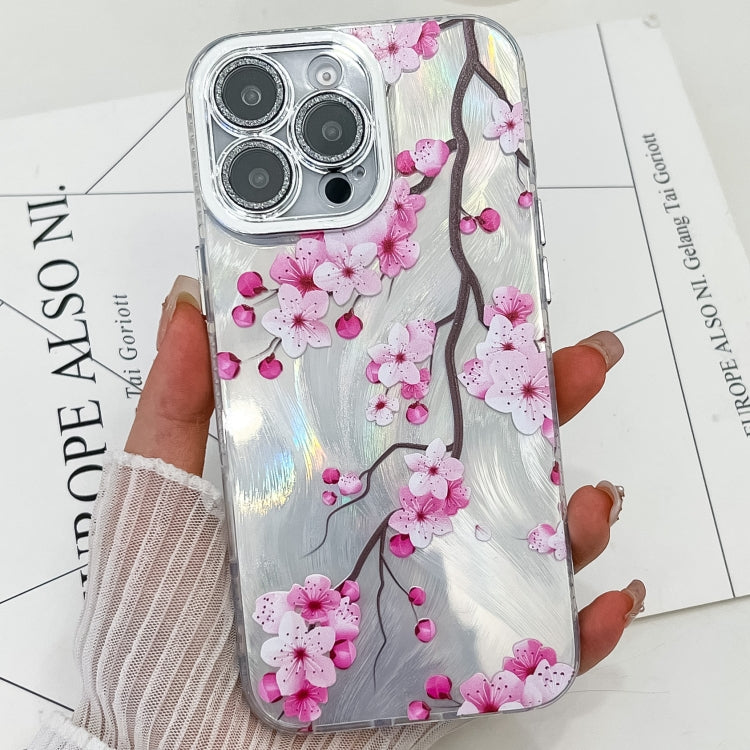 Electroplating Flowers Plants Texture TPU Phone Case, For iPhone 16 Pro Max