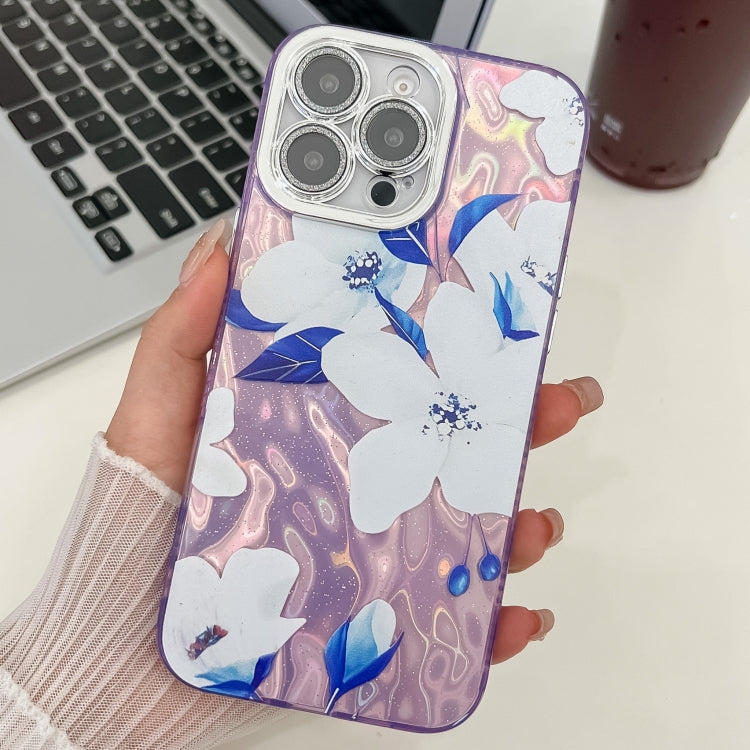 Electroplating Flowers Plants Texture TPU Phone Case, For iPhone 16 Pro Max