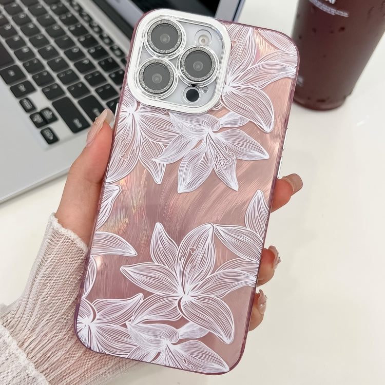 Electroplating Flowers Plants Texture TPU Phone Case, For iPhone 16 Pro Max