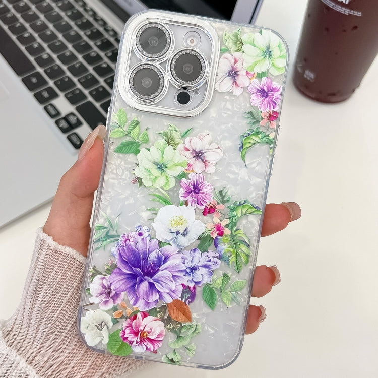 Electroplating Flowers Plants Texture TPU Phone Case, For iPhone 16 Pro Max