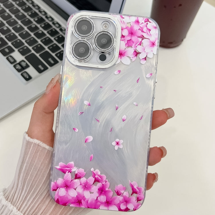 Electroplating Flowers Plants Texture TPU Phone Case, For iPhone 16 Pro Max