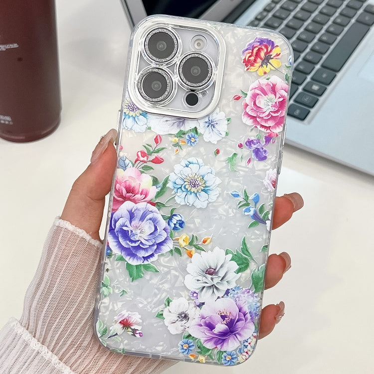 Electroplating Flowers Plants Texture TPU Phone Case, For iPhone 16 Pro Max