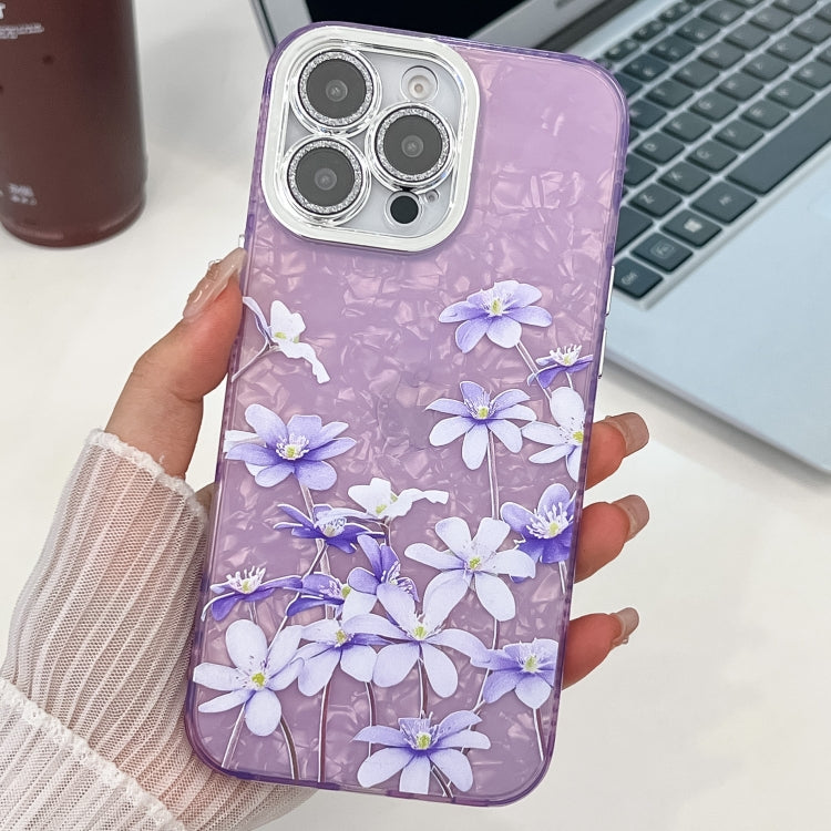 Electroplating Flowers Plants Texture TPU Phone Case, For iPhone 16 Pro Max