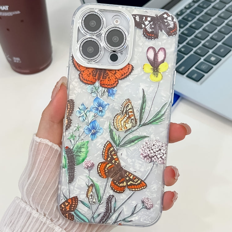 Electroplating Flowers Plants Texture TPU Phone Case, For iPhone 16 Pro Max