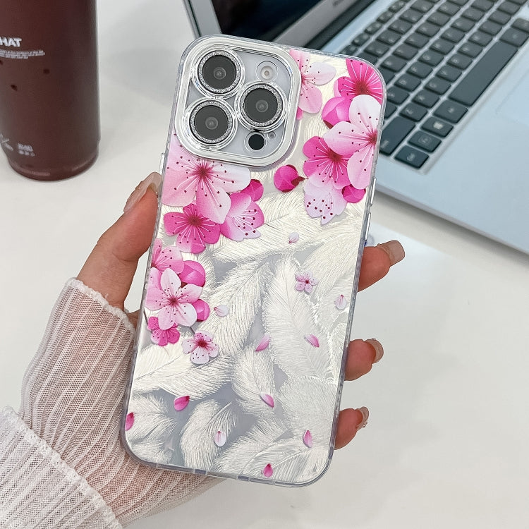 Electroplating Flowers Plants Texture TPU Phone Case, For iPhone 16 Pro Max