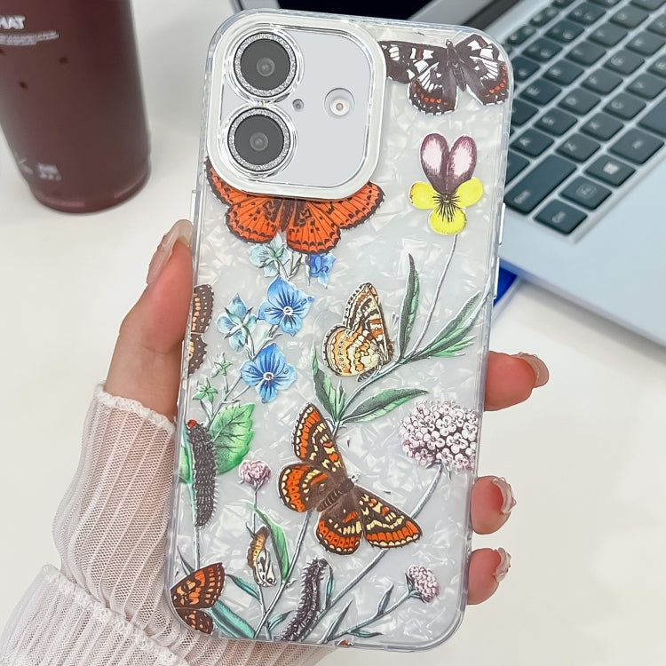 Electroplating Flowers Plants Texture TPU Phone Case, For iPhone 16