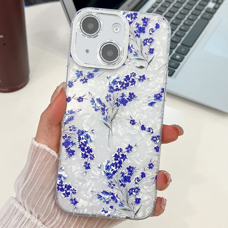 Electroplating Flowers Plants Texture TPU Phone Case, For iPhone 15