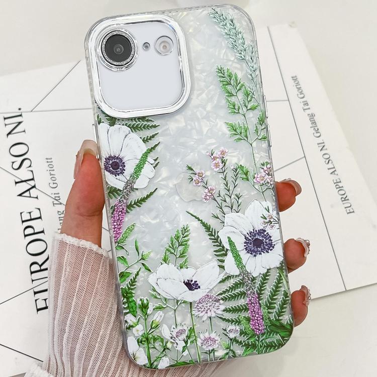 Electroplating Flowers Plants Texture TPU Phone Case, For iPhone 16e