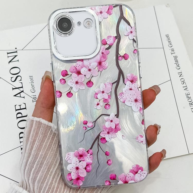 Electroplating Flowers Plants Texture TPU Phone Case, For iPhone 16e