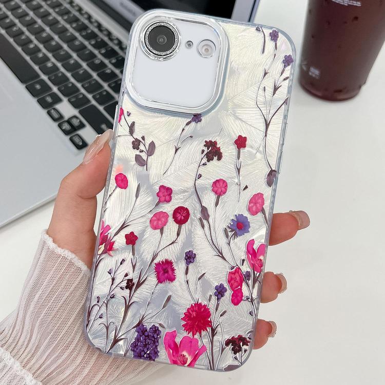 Electroplating Flowers Plants Texture TPU Phone Case, For iPhone 16e