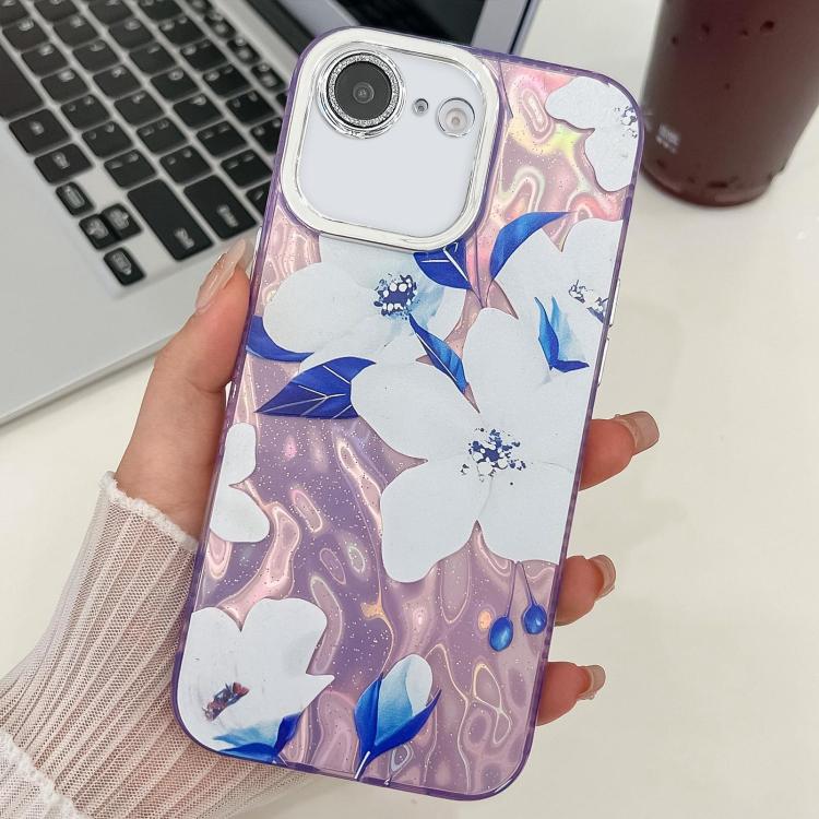 Electroplating Flowers Plants Texture TPU Phone Case, For iPhone 16e