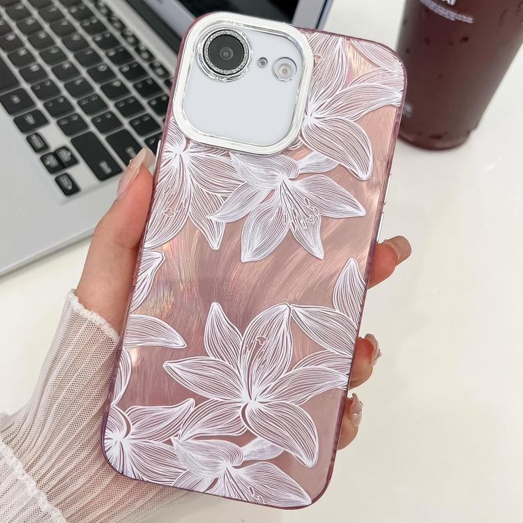 Electroplating Flowers Plants Texture TPU Phone Case, For iPhone 16e