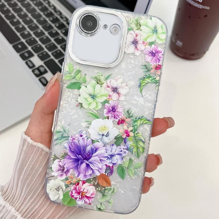 Electroplating Flowers Plants Texture TPU Phone Case, For iPhone 16e