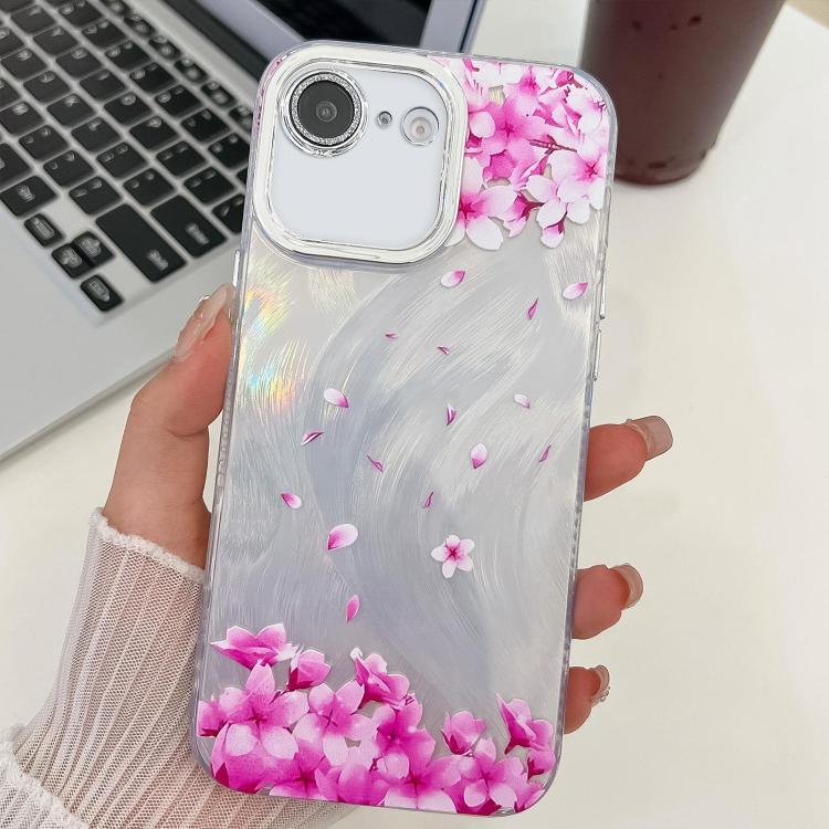 Electroplating Flowers Plants Texture TPU Phone Case, For iPhone 16e