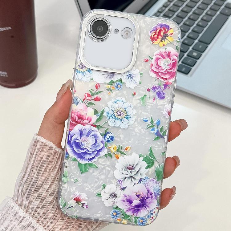 Electroplating Flowers Plants Texture TPU Phone Case, For iPhone 16e