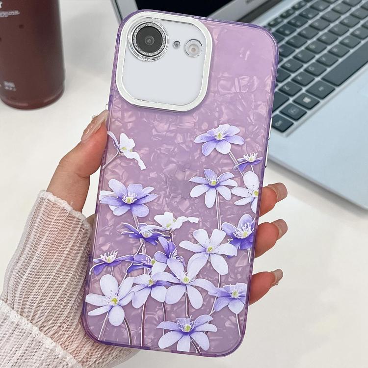 Electroplating Flowers Plants Texture TPU Phone Case, For iPhone 16e