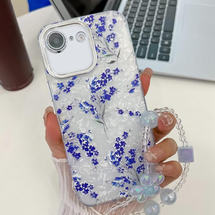 Electroplating Flowers Plants Texture Wristband TPU Phone Case, For iPhone 16e