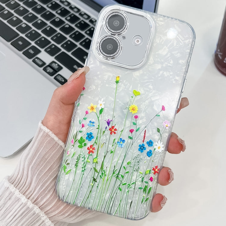 Electroplating Flower Texture TPU Phone Case, For iPhone 16e, For iPhone 16 Pro Max, For iPhone 16 Pro, For iPhone 16 Plus, For iPhone 16