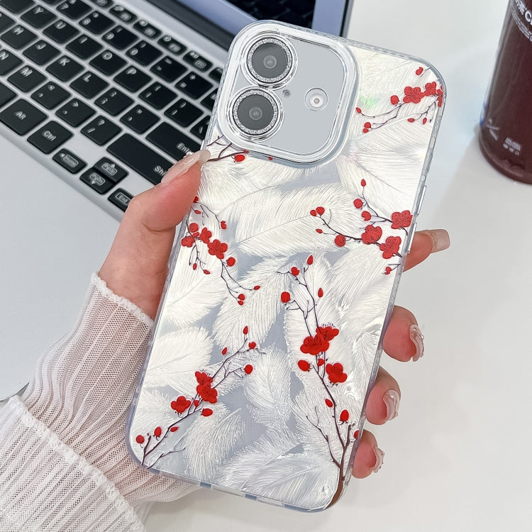 Electroplating Flower Texture TPU Phone Case, For iPhone 16e, For iPhone 16 Pro Max, For iPhone 16 Pro, For iPhone 16 Plus, For iPhone 16