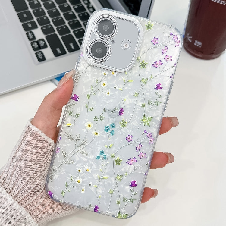 Electroplating Flower Texture TPU Phone Case, For iPhone 16e, For iPhone 16 Pro Max, For iPhone 16 Pro, For iPhone 16 Plus, For iPhone 16