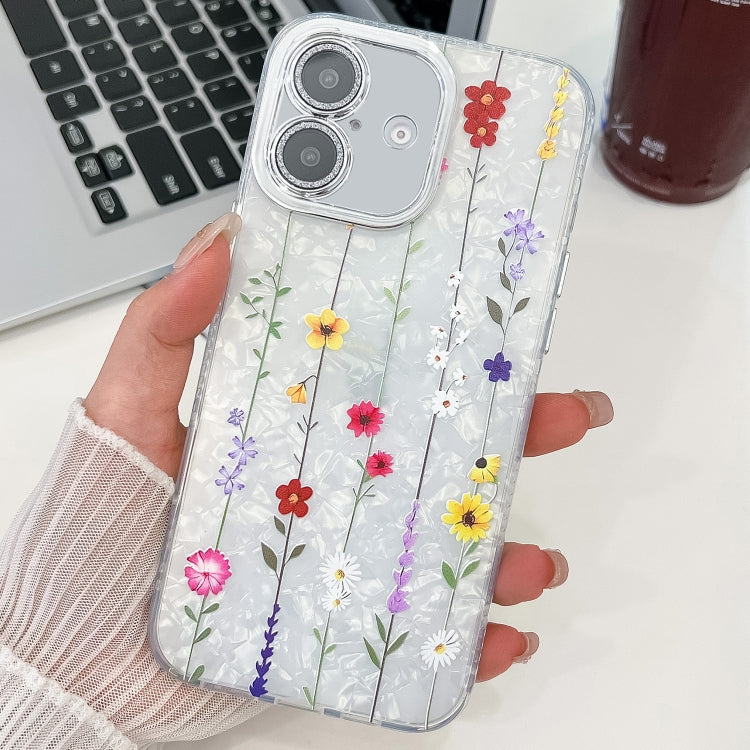 Electroplating Flower Texture TPU Phone Case, For iPhone 16e, For iPhone 16 Pro Max, For iPhone 16 Pro, For iPhone 16 Plus, For iPhone 16