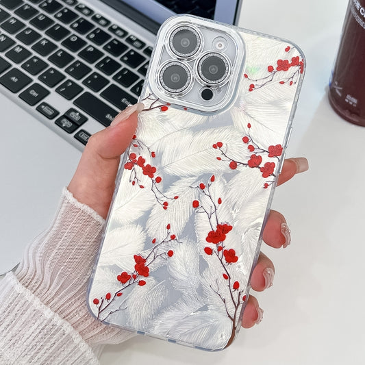 Electroplating Flower Texture TPU Phone Case, For iPhone 15 Pro Max, For iPhone 15 Pro, For iPhone 15, For iPhone 14, For iPhone 14 Pro