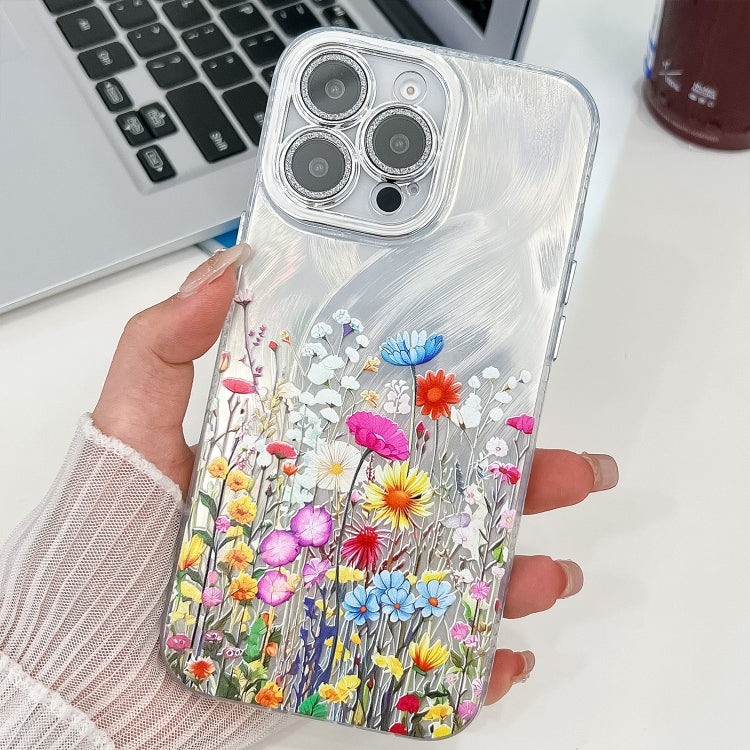 Electroplating Flower Texture TPU Phone Case, For iPhone 15 Pro Max, For iPhone 15 Pro, For iPhone 15, For iPhone 14, For iPhone 14 Pro