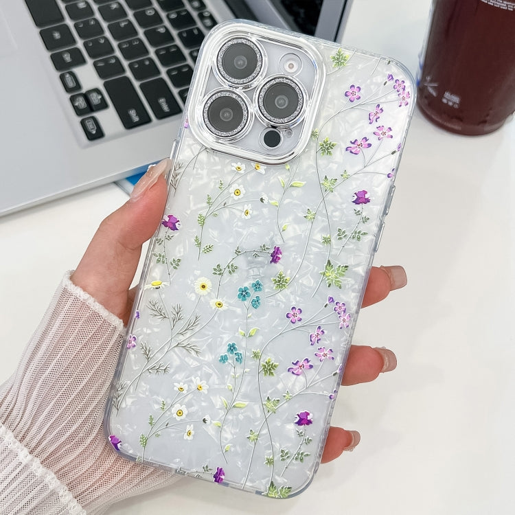 Electroplating Flower Texture TPU Phone Case, For iPhone 15 Pro Max, For iPhone 15 Pro, For iPhone 15, For iPhone 14, For iPhone 14 Pro