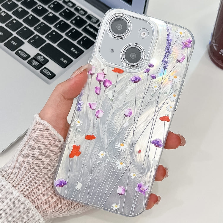 Electroplating Flower Texture TPU Phone Case, For iPhone 15 Pro Max, For iPhone 15 Pro, For iPhone 15, For iPhone 14, For iPhone 14 Pro