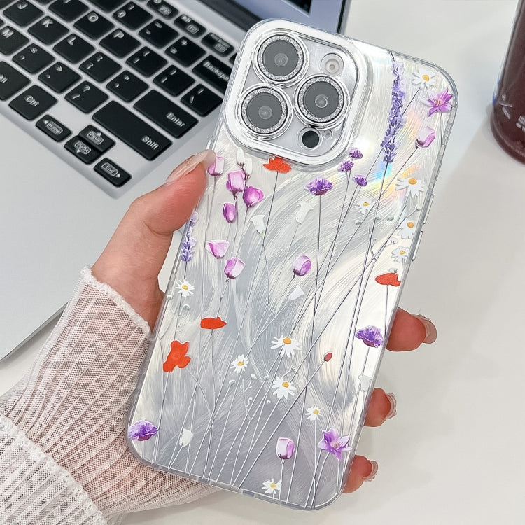 Electroplating Flower Texture TPU Phone Case, For iPhone 15 Pro Max, For iPhone 15 Pro, For iPhone 15, For iPhone 14, For iPhone 14 Pro