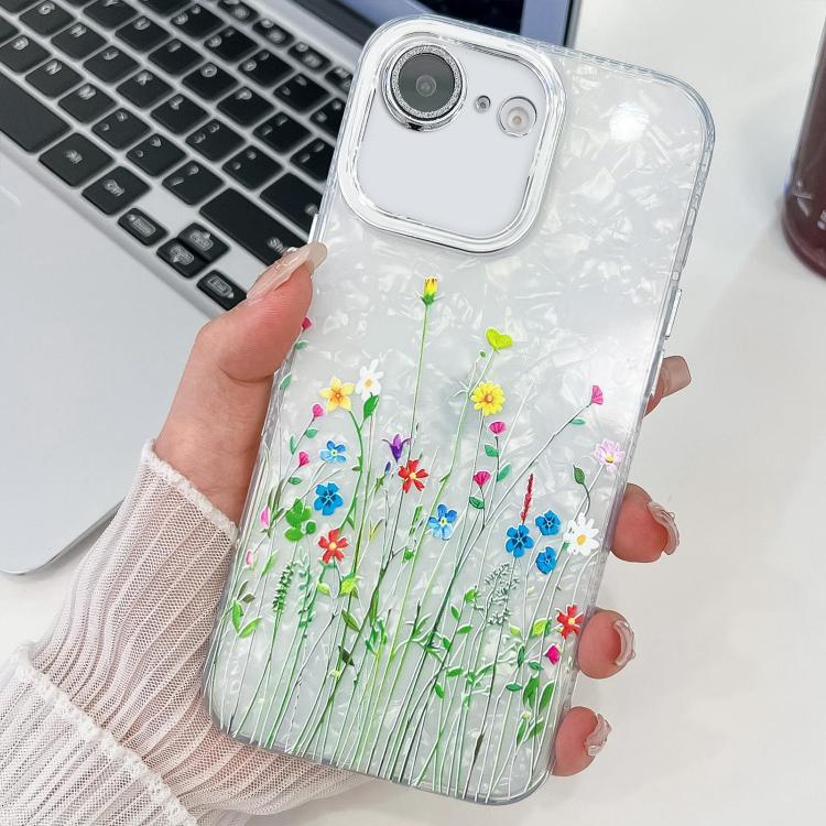 Electroplating Flower Texture TPU Phone Case, For iPhone 16e, For iPhone 16 Pro Max, For iPhone 16 Pro, For iPhone 16 Plus, For iPhone 16