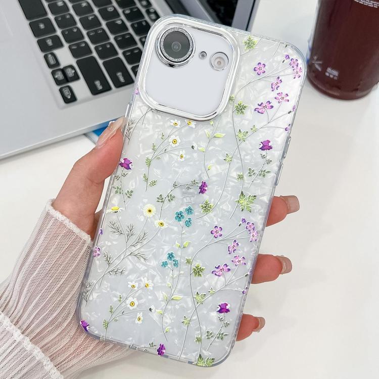 Electroplating Flower Texture TPU Phone Case, For iPhone 16e, For iPhone 16 Pro Max, For iPhone 16 Pro, For iPhone 16 Plus, For iPhone 16