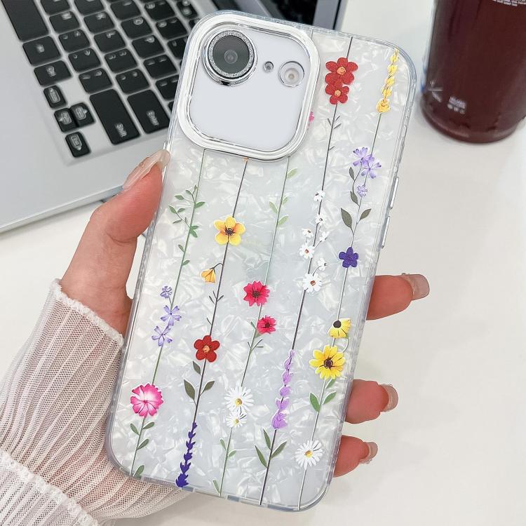 Electroplating Flower Texture TPU Phone Case, For iPhone 16e, For iPhone 16 Pro Max, For iPhone 16 Pro, For iPhone 16 Plus, For iPhone 16