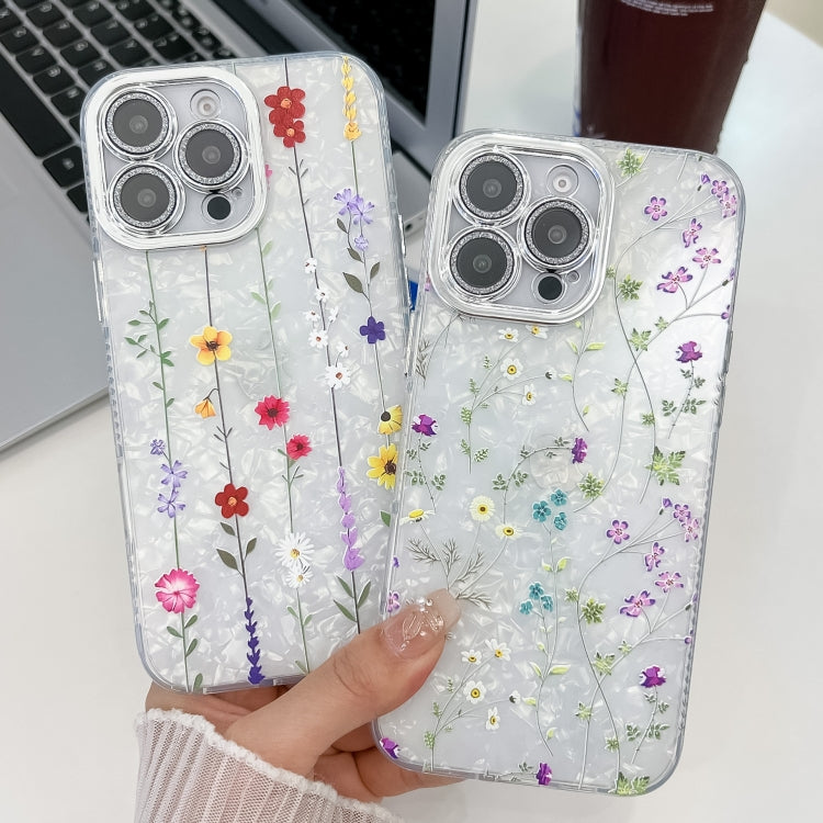 Electroplating Flower Texture TPU Phone Case, For iPhone 16e, For iPhone 16 Pro Max, For iPhone 16 Pro, For iPhone 16 Plus, For iPhone 16