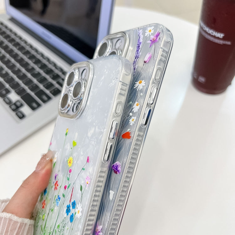 Electroplating Flower Texture Wristband TPU Phone Case, For iPhone 15 Pro Max, For iPhone 15 Pro, For iPhone 15, For iPhone 14, For iPhone 14 Pro