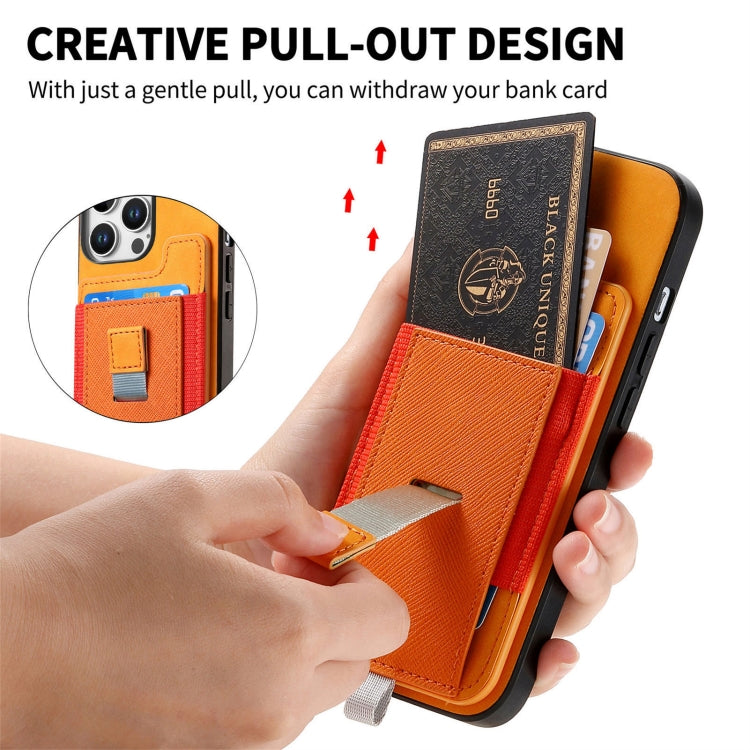 Retro Magsafe Cross Leather Pull-Out Card Bag Back Phone Case, For iPhone 16 Pro Max, For iPhone 16 Pro, For iPhone 16 Plus, For iPhone 16