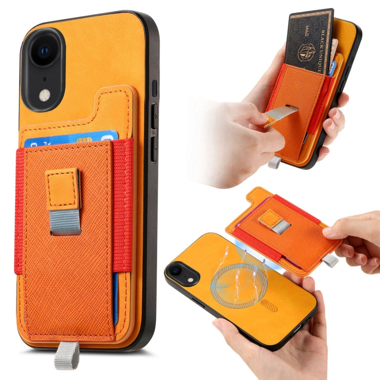 Retro Magsafe Cross Leather Pull-Out Card Bag Back Phone Case, For iPhone 11 Pro, For iPhone X / XS, For iPhone XR, For iPhone XS Max