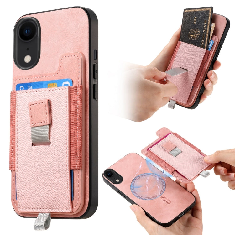 Retro Magsafe Cross Leather Pull-Out Card Bag Back Phone Case, For iPhone 11 Pro, For iPhone X / XS, For iPhone XR, For iPhone XS Max