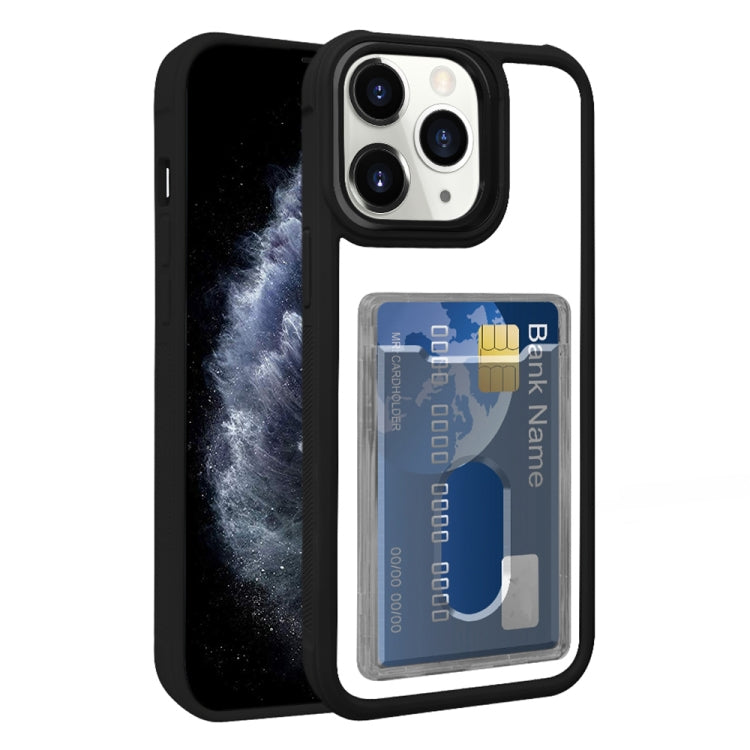 Electroplated Card Bag Acrylic Hybrid TPU Phone Case, For iPhone 11 Pro Max, For iPhone 11