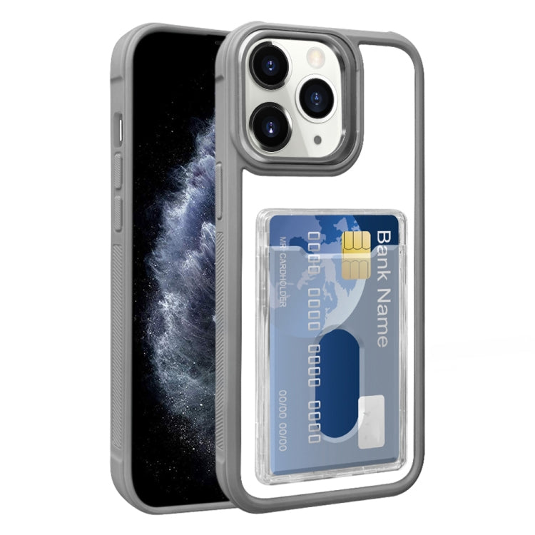 Electroplated Card Bag Acrylic Hybrid TPU Phone Case, For iPhone 11 Pro Max, For iPhone 11