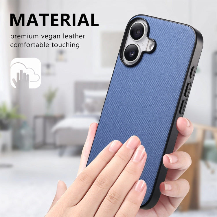 Twill Fabric Leather Skin Back Phone Case, For iPhone 16, For iPhone 15 Pro Max, For iPhone 15 Pro, For iPhone 15 Plus