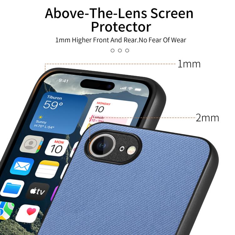 Twill Fabric Leather Skin Back Phone Case, For iPhone 16e, For iPhone 16 Pro Max, For iPhone 16 Pro, For iPhone 16 Plus