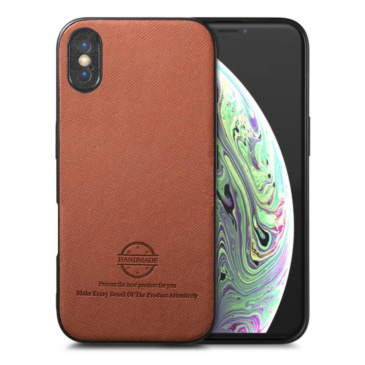 Twill Fabric Leather Skin Back Phone Case, For iPhone 11, For iPhone 11 Pro, For iPhone X / XS