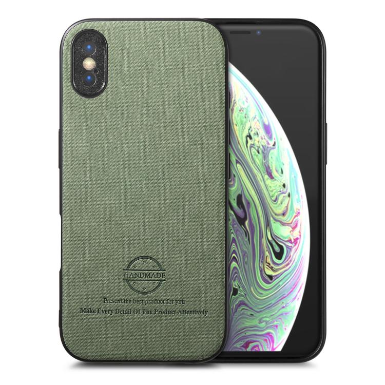 Twill Fabric Leather Skin Back Phone Case, For iPhone 11, For iPhone 11 Pro, For iPhone X / XS