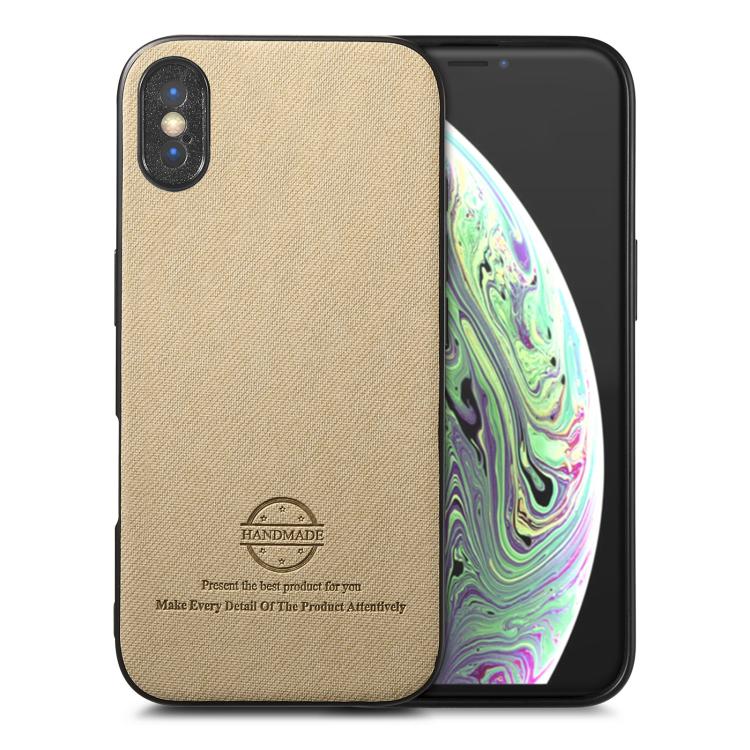 Twill Fabric Leather Skin Back Phone Case, For iPhone 11, For iPhone 11 Pro, For iPhone X / XS