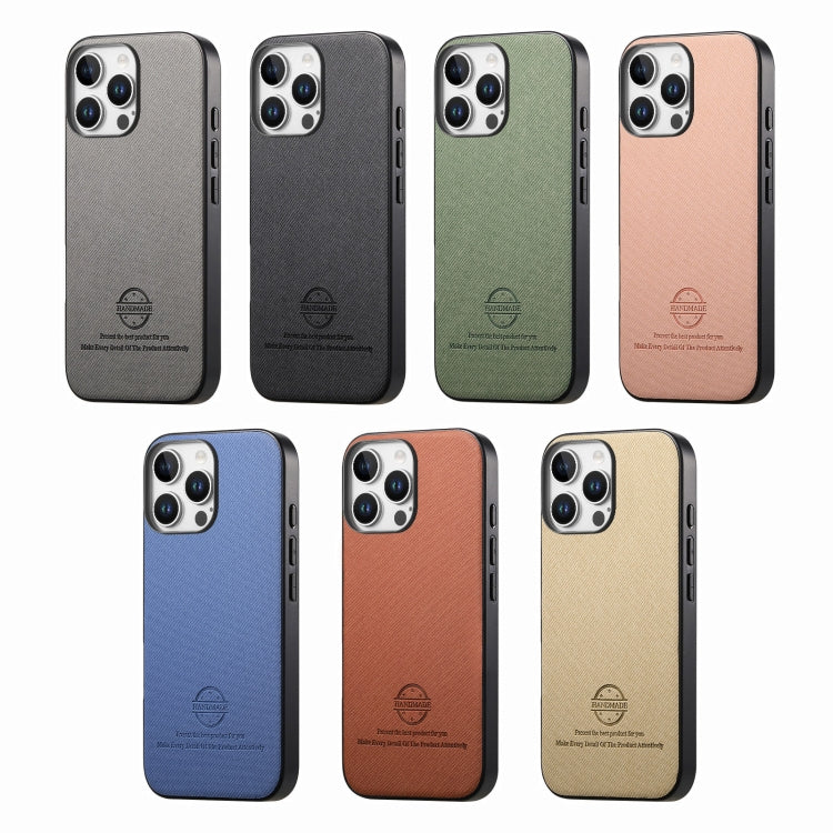 Twill Fabric Leather Skin Back Phone Case, For iPhone 16e, For iPhone 16 Pro Max, For iPhone 16 Pro, For iPhone 16 Plus